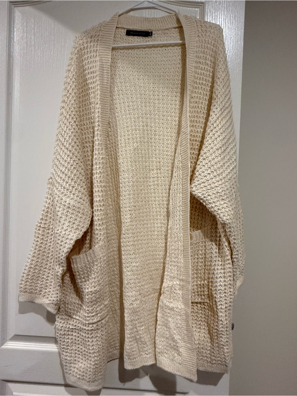 Oversized Beige Cardigan Sweater